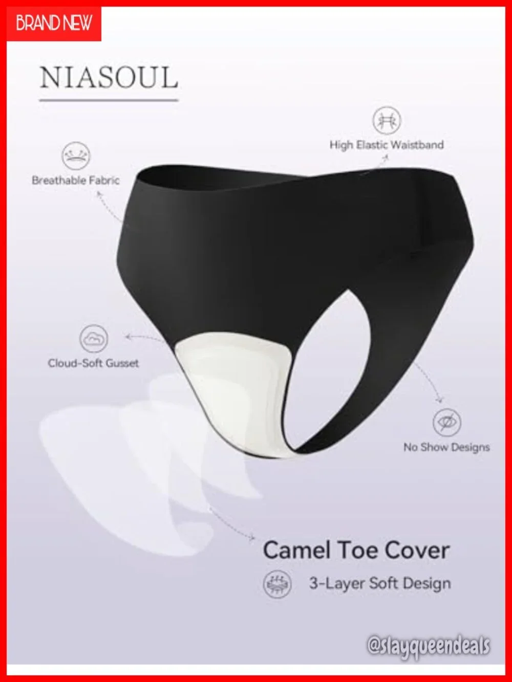 Seamless No Show G-String Thong Padded Workout Underwear